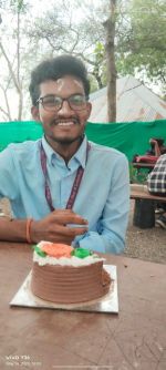 A joyful birthday moment with a bright smile and cake